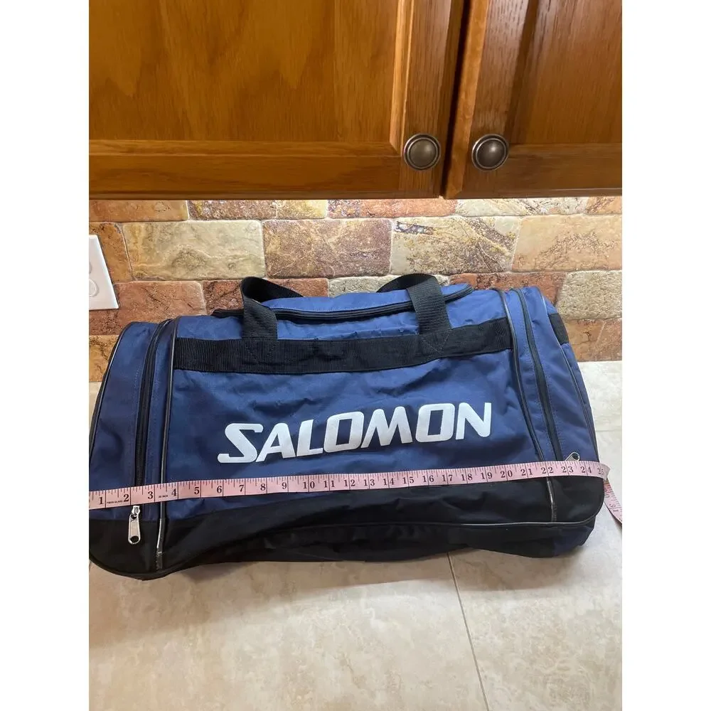 Salomon Duffel Bag Travel Blue Gym Sports Large Multi Pocket Hockey Zipper